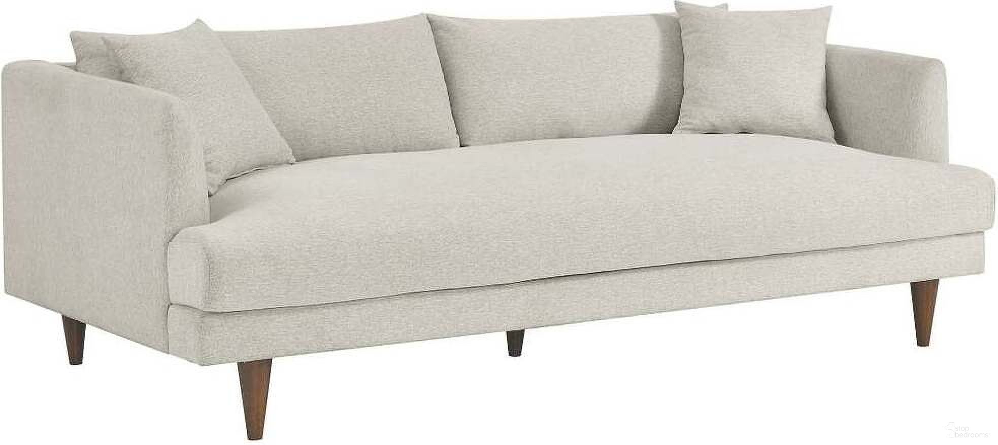 Zoya Down Filled Overstuffed Sofa In Ivory