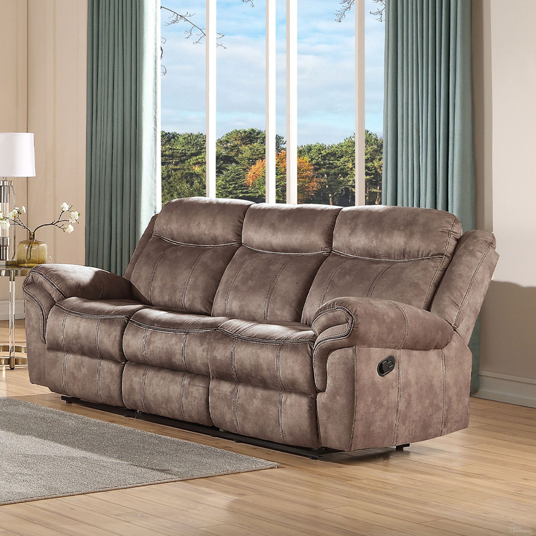 The appearance of Zubaida Chocolate Glider Reclining Loveseat designed by ACME in the modern / contemporary interior design. This chocolate piece of furniture was selected by 1StopBedrooms from Zubaida Collection to add a touch of cosiness and style into your home. Sku: 55021. Material: Metal.
