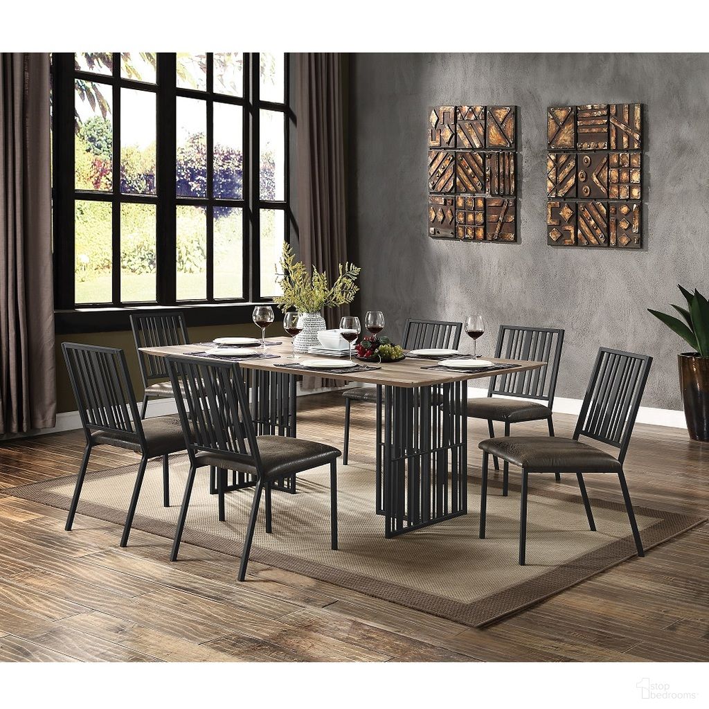 The appearance of Zudora Dining Room Set In Antique Oak designed by ACME in the industrial interior design. This antique oak piece of furniture was selected by 1StopBedrooms from Zudora Collection to add a touch of cosiness and style into your home. Sku: DN01757;DN01758. Material: Wood. Table Top Shape: Rectangular. Size: 42" x 72".