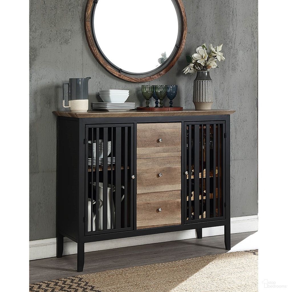 The appearance of Zudora Server In Black designed by ACME in the industrial interior design. This black piece of furniture  was selected by 1StopBedrooms from Zudora Collection to add a touch of cosiness and style into your home. Sku: DN01759. Material: Wood.