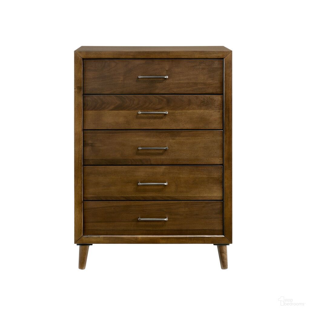 The appearance of Zuma 5-Drawer Chest In Walnut designed by Picket House in the transitional interior design. This walnut piece of furniture was selected by 1StopBedrooms from Zuma Collection to add a touch of cosiness and style into your home. Sku: MC400CH5. Material: Wood.
