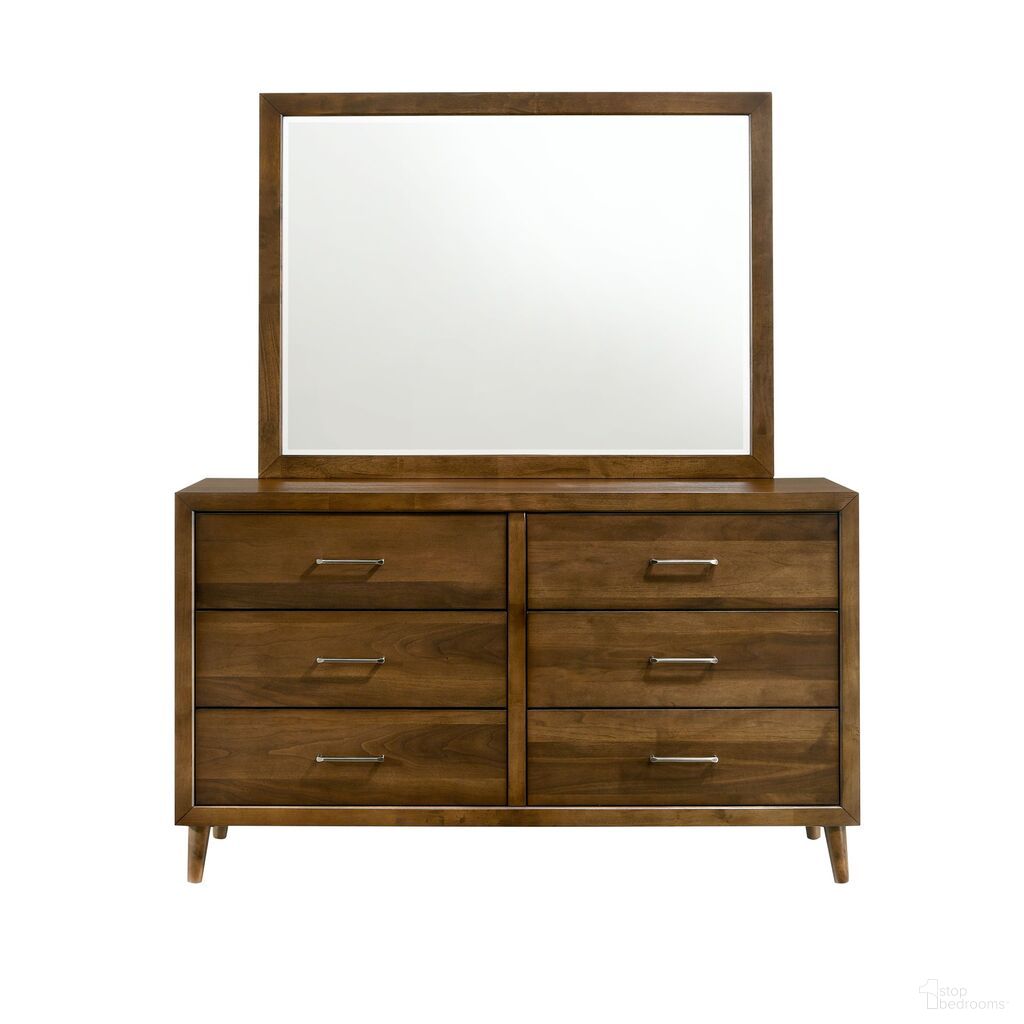 The appearance of Zuma 6-Drawer Dresser and Mirror In Walnut designed by Picket House in the transitional interior design. This walnut piece of furniture was selected by 1StopBedrooms from Zuma Collection to add a touch of cosiness and style into your home. Sku: MC400DR;MC400MR. Material: Wood.