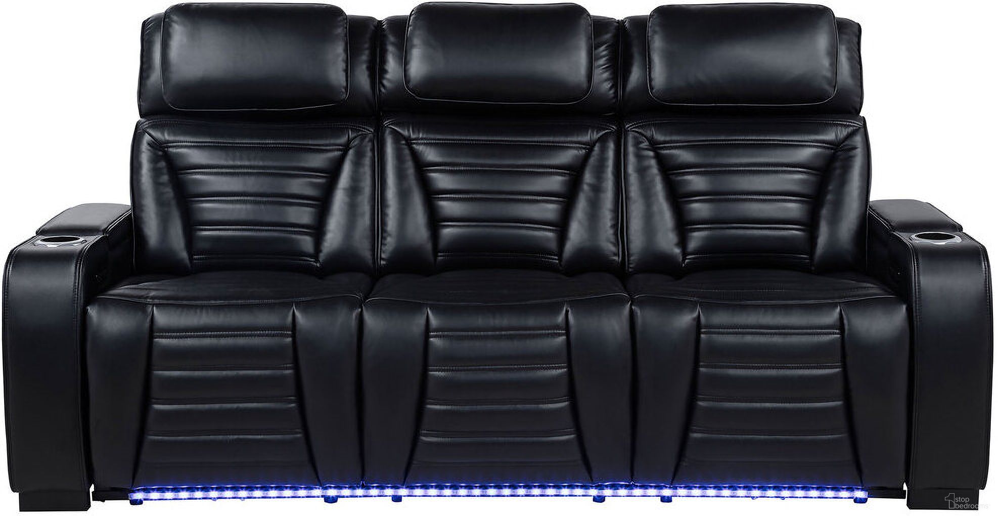 The appearance of Zuma Faux Leather Dual Power Reclining LED Sofa In Black designed by Coaster in the modern / contemporary interior design. This black piece of furniture was selected by 1StopBedrooms from Zuma Collection to add a touch of cosiness and style into your home. Sku: 603251PP. Material: Plywood.