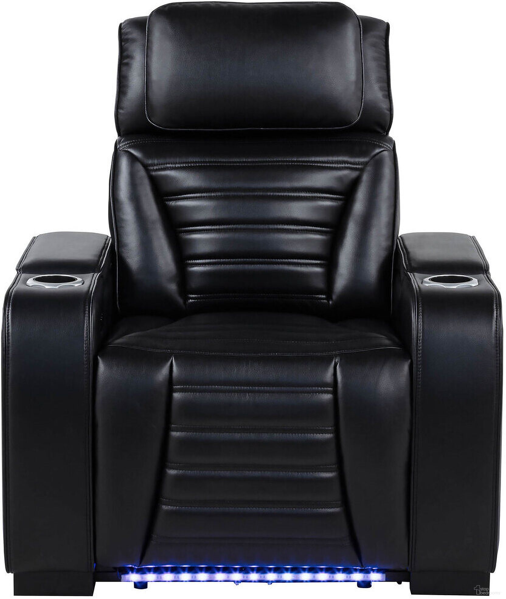 The appearance of Zuma Faux Leather Upholstered Dual Power LED Recliner In Black designed by Coaster in the modern / contemporary interior design. This black piece of furniture was selected by 1StopBedrooms from Zuma Collection to add a touch of cosiness and style into your home. Sku: 603253PP. Material: Faux Leather.