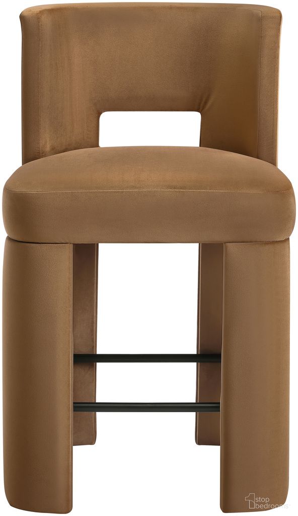 The appearance of Zuno Velvet Performance Fabric Upholstered Counter Stool Set of 2 In Saddle designed by Meridian in the modern / contemporary interior design. This saddle piece of furniture was selected by 1StopBedrooms from Zuno Collection to add a touch of cosiness and style into your home. Sku: 947Saddle-C. Material: Velvet.