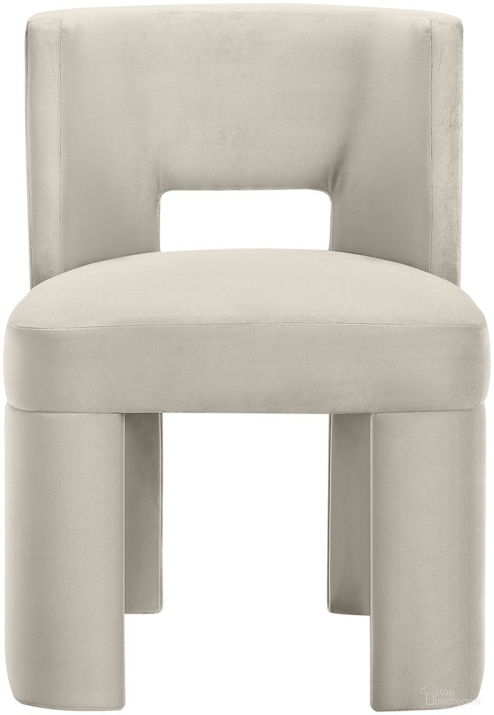 The appearance of Zuno Velvet Performance Fabric Upholstered Dining Chair Set of 2 In Cream designed by Meridian in the modern / contemporary interior design. This cream piece of furniture  was selected by 1StopBedrooms from Zuno Collection to add a touch of cosiness and style into your home. Sku: 945Cream-C. Material: Velvet. Chair Type: Side Chair.