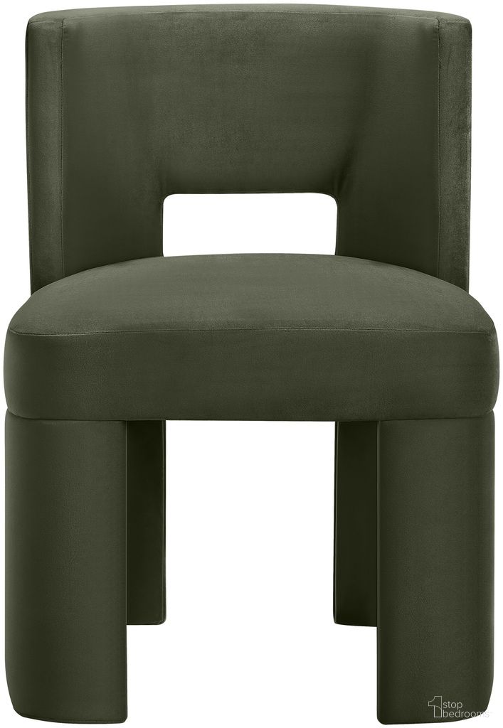 Zuno Velvet Performance Fabric Upholstered Dining Chair Set of 2 In Green