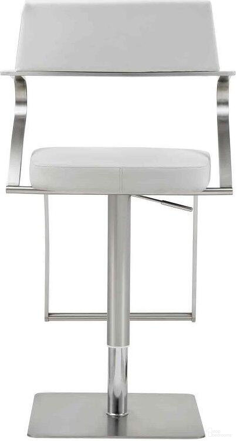 The appearance of Zuri White Adjustable Barstool designed by Whiteline Modern Living in the modern / contemporary interior design. This white piece of furniture was selected by 1StopBedrooms from Zuri Collection to add a touch of cosiness and style into your home. Sku: BS1621P-WHT. Material: Stainless Steel.