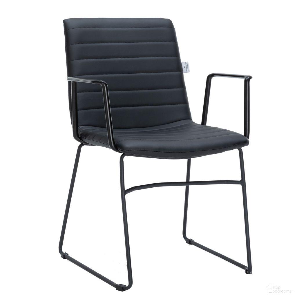 Zylar Series Office Guest Arm Chair In Black Leather