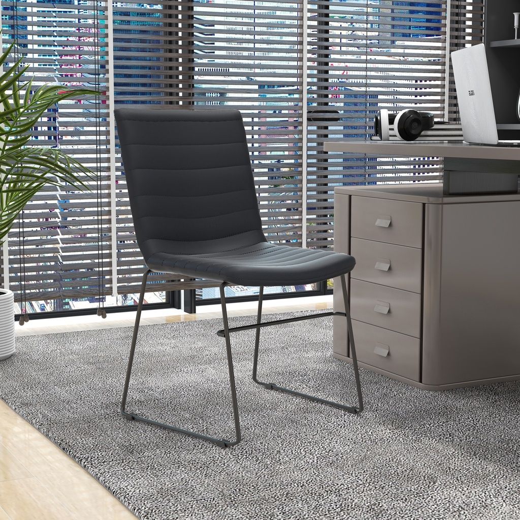 Zylar Series Office Guest Chair In Black Leather