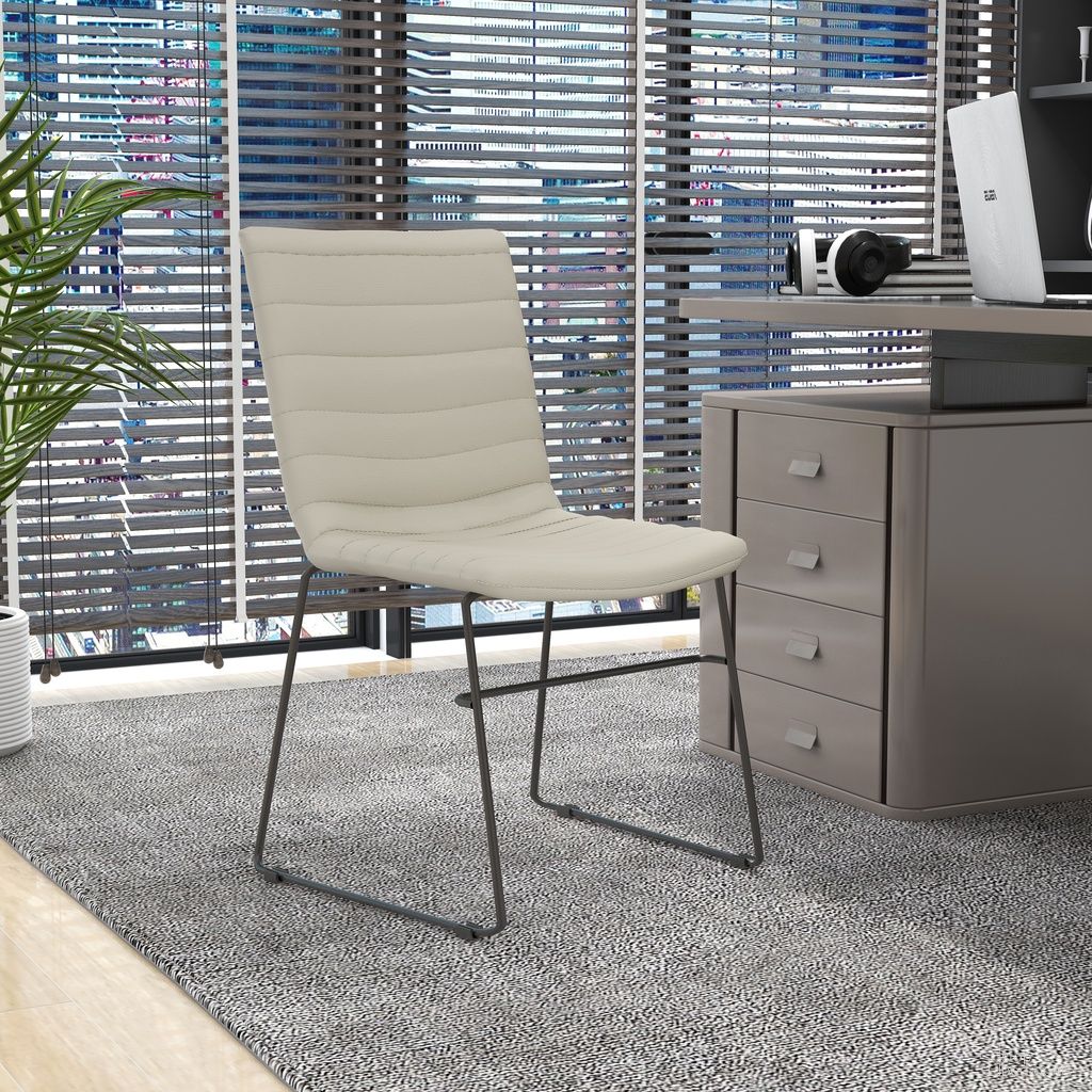 Zylar Series Office Guest Chair In Tan Leather