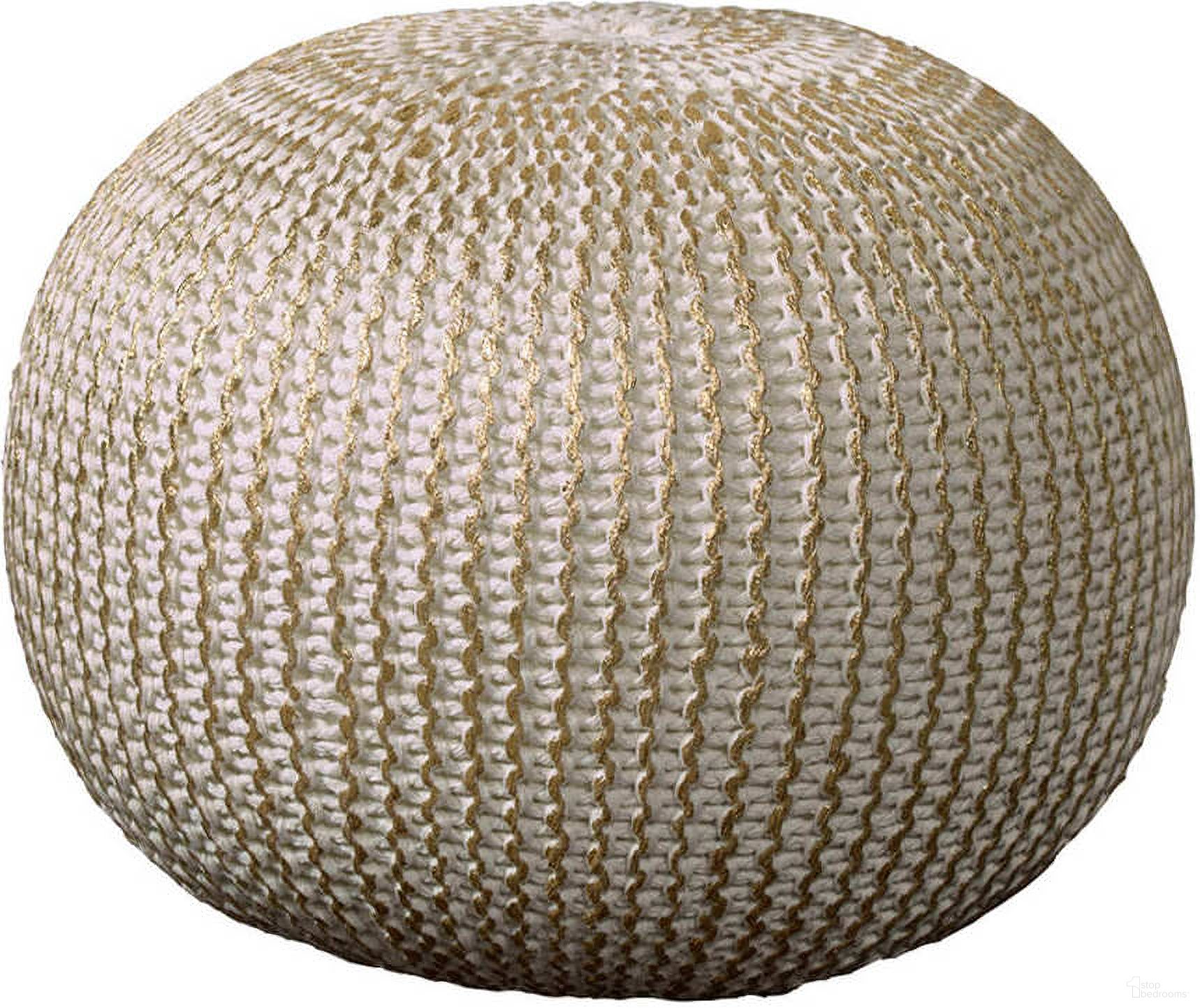 The appearance of Zyrro Cableknit All-Natural Cotton Ottoman Pouf In Gold designed by Rajani Home in the transitional interior design. This gold piece of furniture was selected by 1StopBedrooms from Bova Collection to add a touch of cosiness and style into your home. Sku: 6C655398G49348. Material: Cotton.