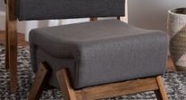 Baxton Studio Hanson Mid Century Modern Dark Grey Fabric And