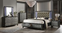 Radiance Storage Bedroom Set In Silver