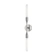 Swan Curved Glass Sconce Large in Clear Textured Glass & Antique Brass Metal
