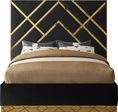 Vector Velvet King Bed In Navy