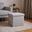 12 Inch Boucle Cube Storage Ottoman In Gray