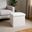 12 Inch Boucle Cube Storage Ottoman In White