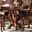 Acme Dresden Round Pedestal Counter Height Dining Table in Brown Cherry Oak
