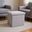 15 Inch Boucle Cube Storage Ottoman In Gray