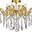 Maria Theresa 18" Gold 4 Light Flush Mount With Clear Royal Cut Crystal Trim