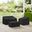 3 Piece Outdoor Furniture Cover Set In Black