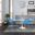 4 LeisureMod Asbury Blue Chromed Legs Dining Chairs