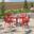 4 LeisureMod Devon Red Aluminum Arm Chairs