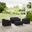 4 Piece Outdoor Furniture Cover Set In Black