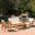4-Piece Wooden Patio Set with Coffee Table, 2 Chairs and Loveseat In Beige