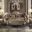 Dresden Bone Velvet and Gold Patina Living Room Set