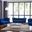 Meridian Margo Velvet 2-Piece Living Room Set in Navy