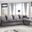 Naomi 2-Piece Velvet Reversible Sectional In Grey