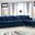 Naomi 2-Piece Velvet Reversible Sectional In Navy