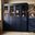 65 Inch Pantry China Cabinet with Clear Glass and Shaker Doors In Navy Blue