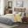 7 Piece Embroidered Queen Comforter Set In Yellow