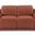 72 Inch Italian Leather Power Reclining Loveseat In Camel and Silver