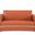 75 Inch Italian Leather Loveseat In Camel and Silver