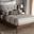 Baxton Studio Brooklyn Mid-Century Modern Walnut Wood Grey Fabric King Size Platform Bed