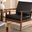 Baxton Studio Venza Mid-Century Modern Walnut Wood Black Faux Leather Lounge Chair