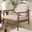 Baxton Studio Venza Mid-Century Modern Walnut Wood Light Brown Fabric Upholstered Lounge Chair