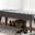 Baxton Studio Elia Mid-Century Modern Walnut Wood Dark Grey Fabric Button-Tufted Bench