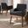 Baxton Studio Nexus Mid-Century Modern Walnut Wood Finishing Dark Grey Fabric Dining Armchair (Set Of 2)