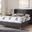 Baxton Studio Valencia Mid-Century Modern Dark Grey Fabric Queen Size Platform Bed