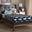 Baxton Studio Louvain Modern And Contemporary Dark Grey Fabric Upholstered Walnut-Finished Twin Sized Platform Bed