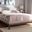 Baxton Studio Louvain Modern And Contemporary Greyish Beige Fabric Upholstered Walnut-Finished Full Sized Platform Bed