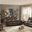 Aram Dark Brown Double Reclining Living Room Set