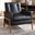 Baxton Studio Perris Mid-Century Modern Black Faux Leather Upholstered Walnut Wood Lounge Chair