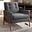 Baxton Studio Perris Mid-Century Modern Dark Grey Fabric Upholstered Walnut Wood Lounge Chair
