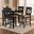 Baxton Studio Lenoir Modern and Contemporary Sand Fabric Upholstered Espresso Brown Finished 5-Piece Wood Pub Set